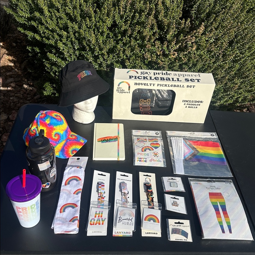 Rainbow Pride Pickleball 16 items Set & Accessories-brand new/never used-vintage